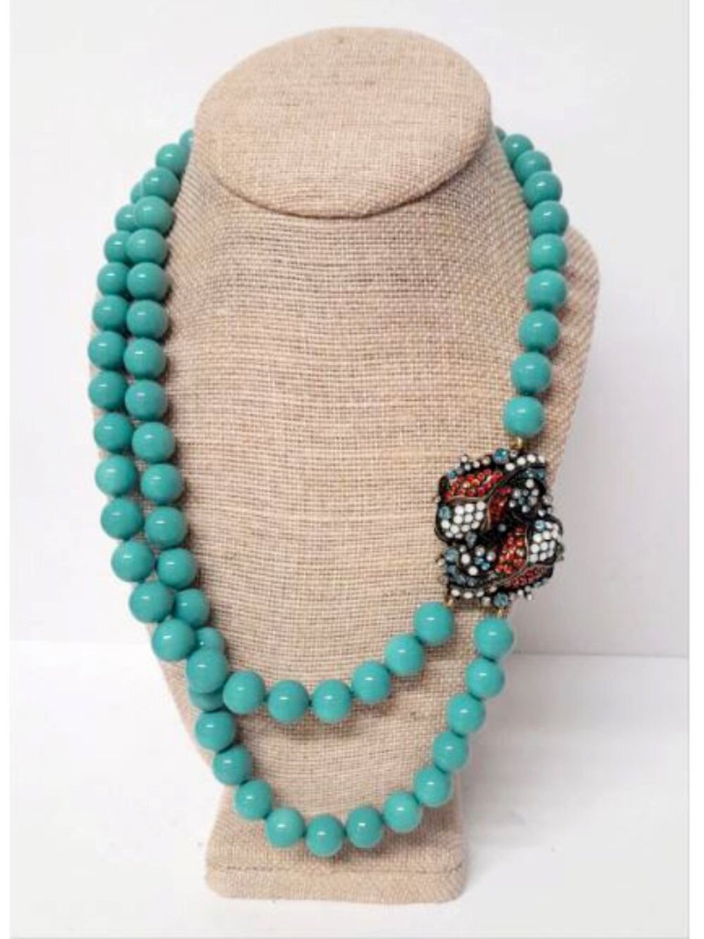 HEIDI DAUS Koi necklace, turquoise with Swarovski crystals